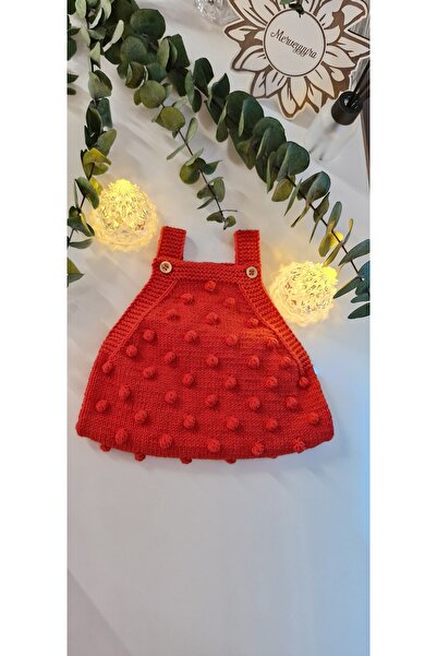 Merveyyyra Organik İplerle Örülmüş Örgü Bebek Zıbın  Tulum