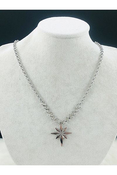 DS DİAMONDSHOP Star Model New Season Steel Necklace
