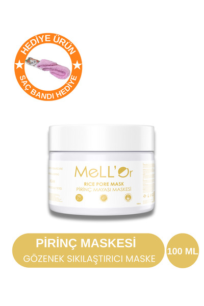 MELLOR Gözenek Sıkılaştırıcı Pirinç Maskesi - Aydınlatıcı Etki - Pürüzsüz Cil...