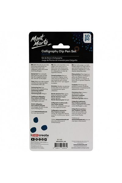 Mont Marte Calligraphy dip pen set - 9 nib mmca0007