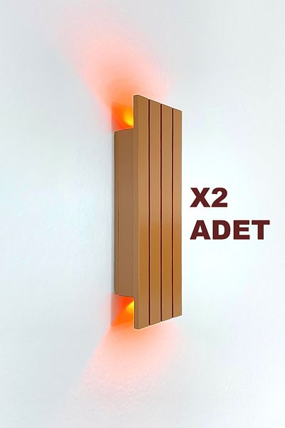 FagüArt 2 Pieces Battery Operated Modern Decorative Wall Lighting Sconce Night Light Brown (Amber Light)