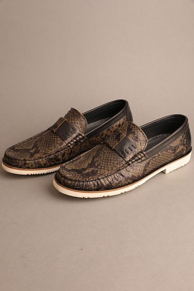 Gondol Loafer clasic din piele naturală pentru bărbați Black Snake 42 Ttx.20178
