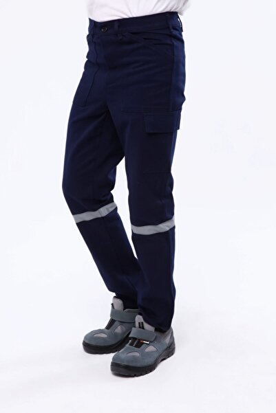 Çamdalı İş Elbiseleri 7/7 Gabardin Kışlık Lacivert Işçi Pantolonu Kalın Reflektörlü Iş Pantolonu