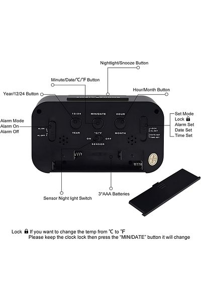 Other Digital Table Alarm Clock - Bedside Smart Desk Timepiece for Heavy Sleepers Students