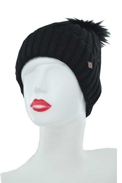 Suyutti Beretă tricotată cu pompon pentru femei (P-K22004-02)