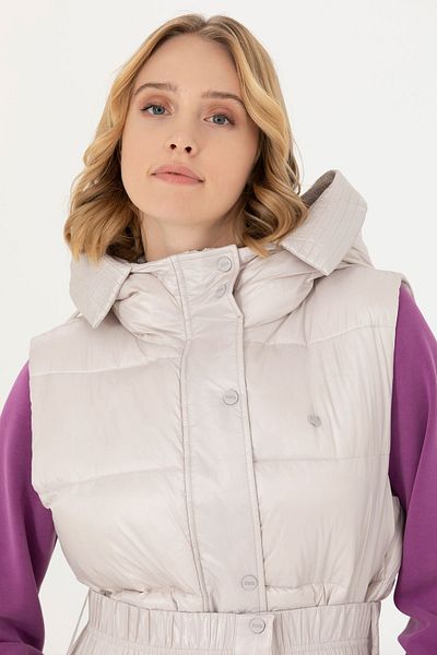 U.S. Polo Assn. Women's Stone Vest with Hooded Belt Detail 1685430