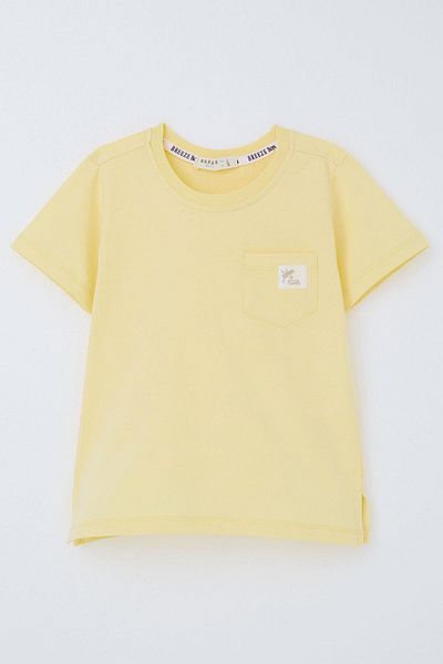 Breeze Boy's T-Shirt Cool Text Emblem Pocket 1.5-5 Years, Yellow