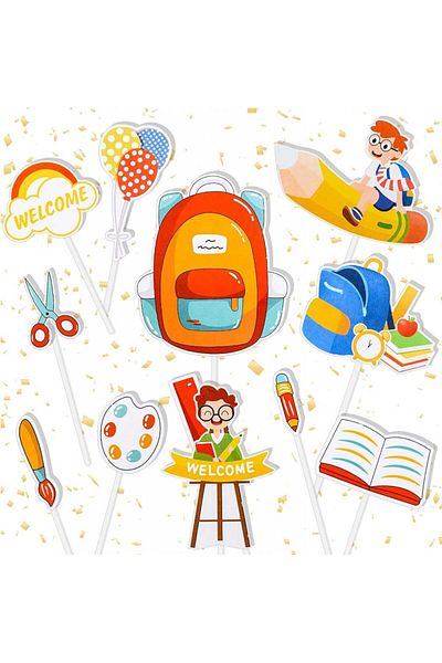 Colmanda Set of 12 Colmanda cake decorations, paper, multicolor