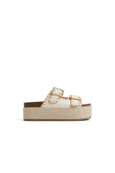 Call it Spring White Tropicall Wedge Sandals For Women