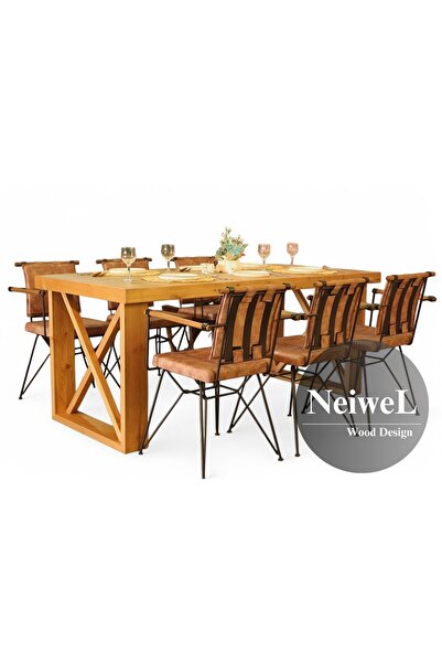 Neiwel Mai X  Doğal Ahşap Yemek Masası-70-140