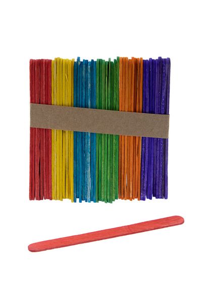 Generic Resin art set of 50 colorful bamboo wood craft sticks 11.5cm