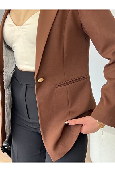 Nesil Fletolu Astarlı Slim Blazer Ceket