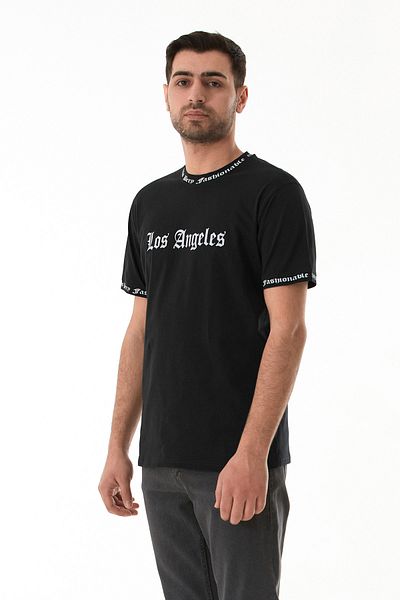 Fulla Moda Μπλουζάκι με στάμπα Los Angeles Crew Neck