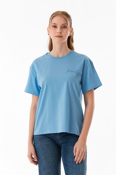 Fulla Moda Tricou cu decolteu rotund imprimat pe față și pe spate