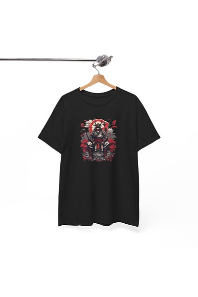 IVART Μπλουζάκι Unisex Dragon and Samurai 100% Μεταλλουργικό κοντό μανίκι κανονική εφαρμογή