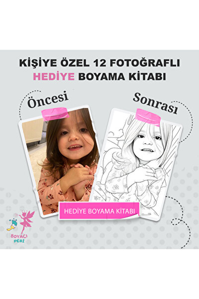 Boyacıperi 12 Fotoğraflı Boyama Kitabı Kişiye Özel , Sevgiliye Hediye Arkadaş...