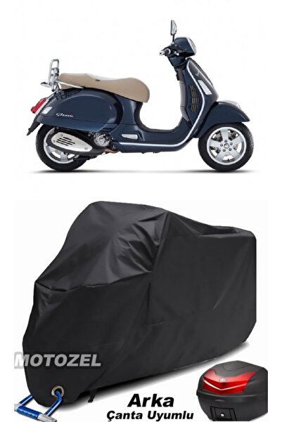 MotoZEL حقيبة خلفية سوداء متوافقة مع الحقيبة الخلفية للدراجات النارية Vespa G...