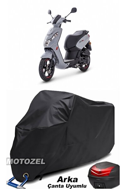 MotoZEL حقيبة خلفية سوداء لبيجو كيسبي 50 وقماش قفل متوافق مع القماش المشمع ال...