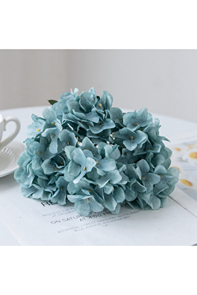 Choice زهور صناعية من الحرير باللون الأزرق السماوي مزهرية من نبات الكوبية لتز...