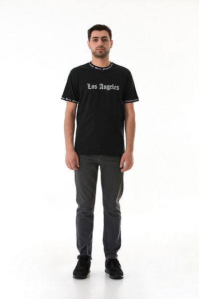 Fulla Moda Μπλουζάκι με στάμπα Los Angeles Crew Neck