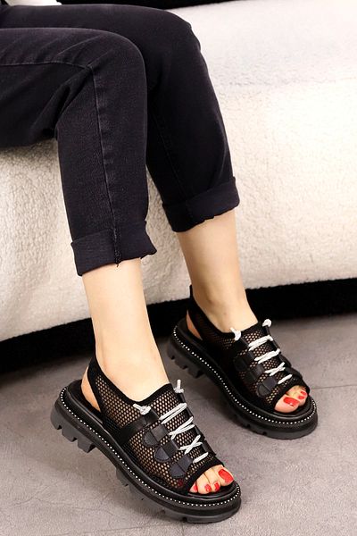 Mamito Ayakkabı Πέτρινα Λεπτομερή RIO Knitwear Σανδάλια - Lace Up