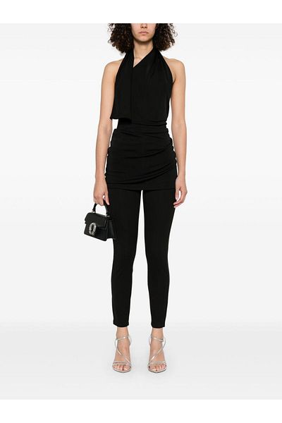 Liu Jo Women's High Waist Stone Pocket Detailed Dressed Fit Elitli Costume Black Trousers