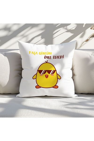 qoeuyl boutique Pasha My Heart Was Like That Printed Funny Fun Gift Fiber Filled Satin Decorative Pillow