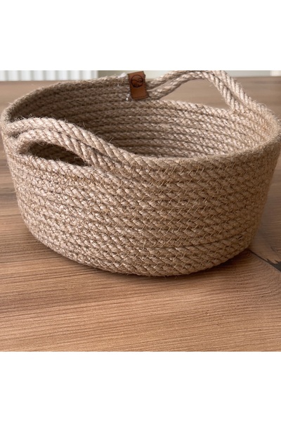 8 Ekim Tasarım Atölyesi منظم حمام من قش الجوت مقاس 18x8