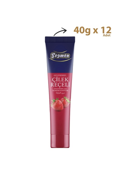 Seğmen Çilek Reçeli Tüp 40g (12'Lİ)