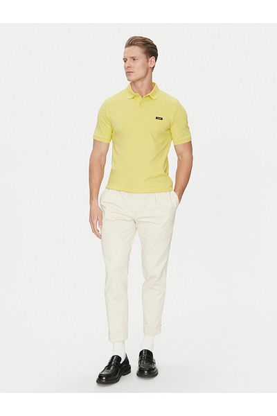 Calvin Klein Men's Brand Logo Polo Collar Organic Cotton Light Green Polo Collar T-Shirt K10K 111196 -Lin