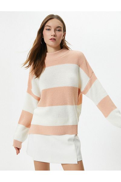 Koton Knitwear Sweater Long Sleeve Stand Collar