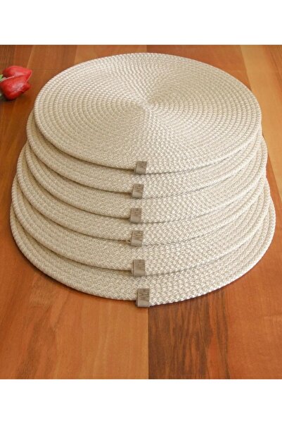 myistasyon "tarzınızı evinize yansıtın" 6 Adet Krem Jüt Supla / Amerikan Serv...