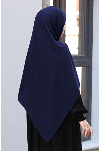 suhneva Large Size Medina Silk Scarf - Navy Blue