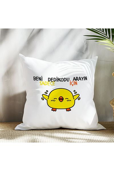 qoeuyl boutique Call Me Only for Gossip Printed Funny Gift Fiber Filled Satin Decorative Pillow