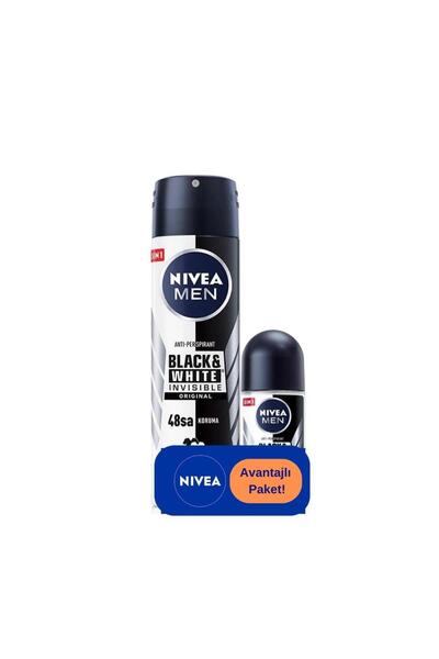 NIVEA Men Black & White Orginal Deodorant 150 ml + Black & White Orginal Roll On 25 ml