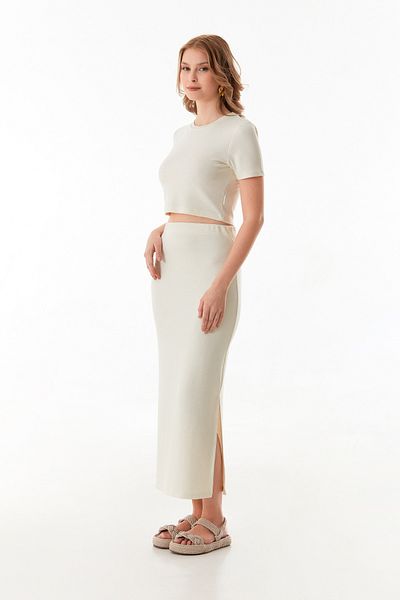 Fulla Moda Basic Modal 2 Piece Crop Skirt Set