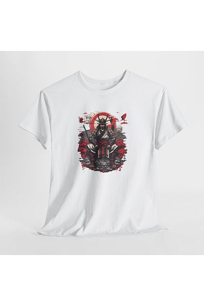 IVART Μπλουζάκι Unisex Dragon and Samurai 100% Μεταλλουργικό κοντό μανίκι κανονική εφαρμογή