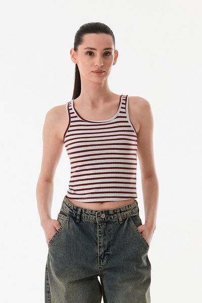 Fulla Moda Body cu decolteu în dungi