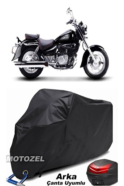 MotoZEL Hyosung GV 250 حقيبة خلفية سوداء وقفل متوافق مع القماش المشمع للدراجا...