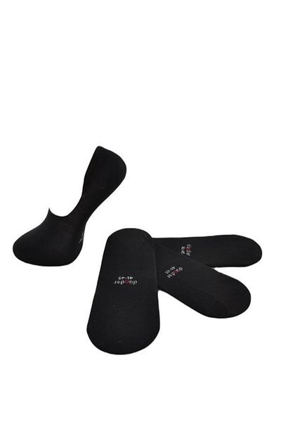 Dündar Men's Plus 4-Piece Heel Support Silicone Seamless Scented Bamboo Ballerina Socks