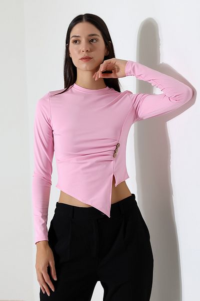 Butik Beyza Λεπτομερής μπλούζα με κουμπί