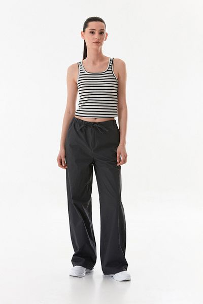 Fulla Moda Παντελόνι Parachute Fabric με ελαστική μέση