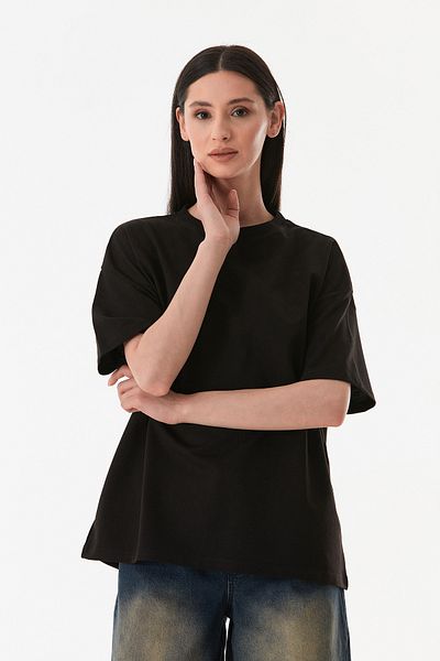 Fulla Moda Basic Crew Neck Oversize T-Shirt