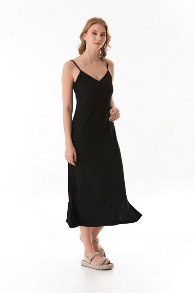 Fulla Moda Βασικό φόρεμα με σχισμή Modal