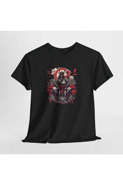 IVART Μπλουζάκι Unisex Dragon and Samurai 100% Μεταλλουργικό κοντό μανίκι κανονική εφαρμογή