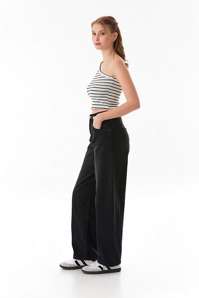 Fulla Moda Baggy Jeans with High Waist Buckle