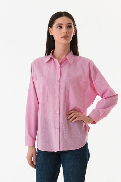Fulla Moda Basic Double Pocket Oversize Shirt