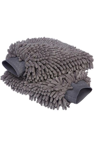 Chenille Microfiber Double-Sided Washing Glove - Grey