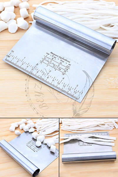 BEYZANA Ölçülü Paslanmaz Lüks Çelik Hamur Kesme Aparatı Çelik Kesici Kazıyıcı...