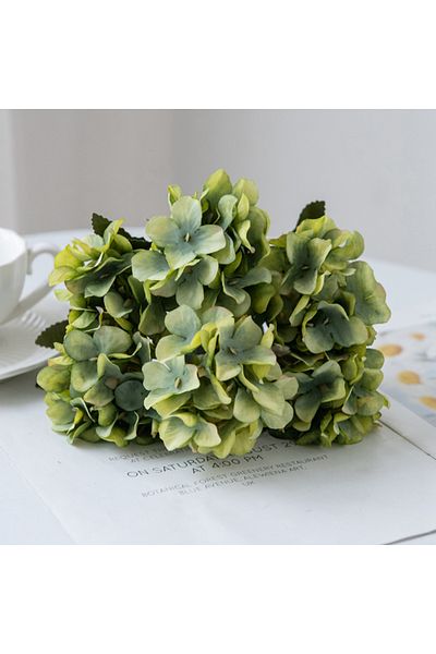 Choice Army Green Artificial Flowers Silk Hydrangea Vase For Home Decoration Accessories Wedding Decorative